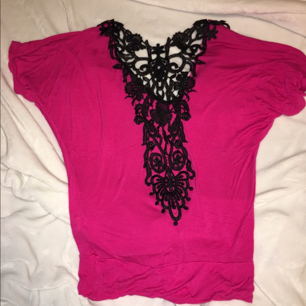 Very dressy, night out shirt. Hot pink. Size S/M.